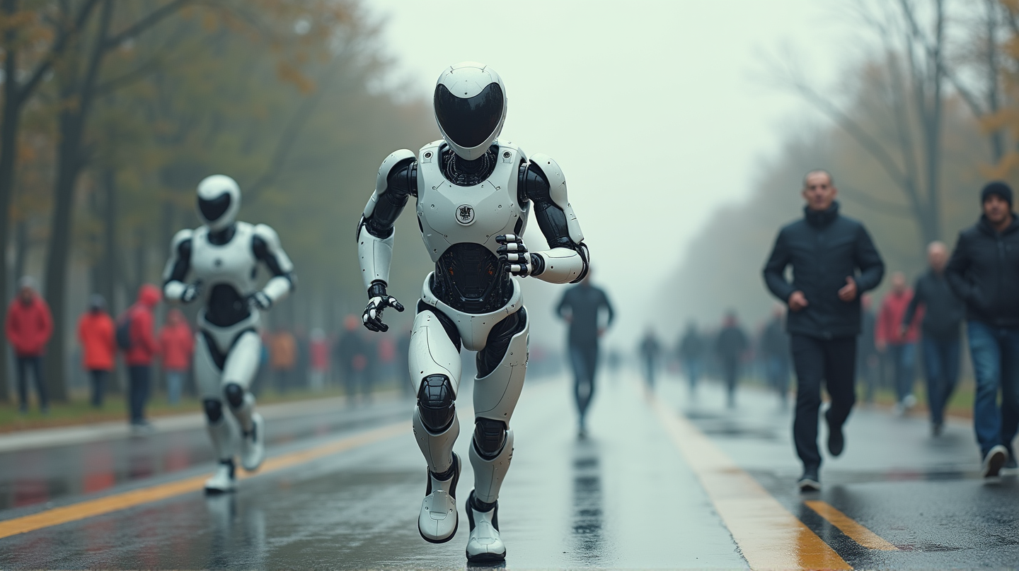 Human vs Machine: Humanoid Robots Compete in Half-Marathon Spectacle