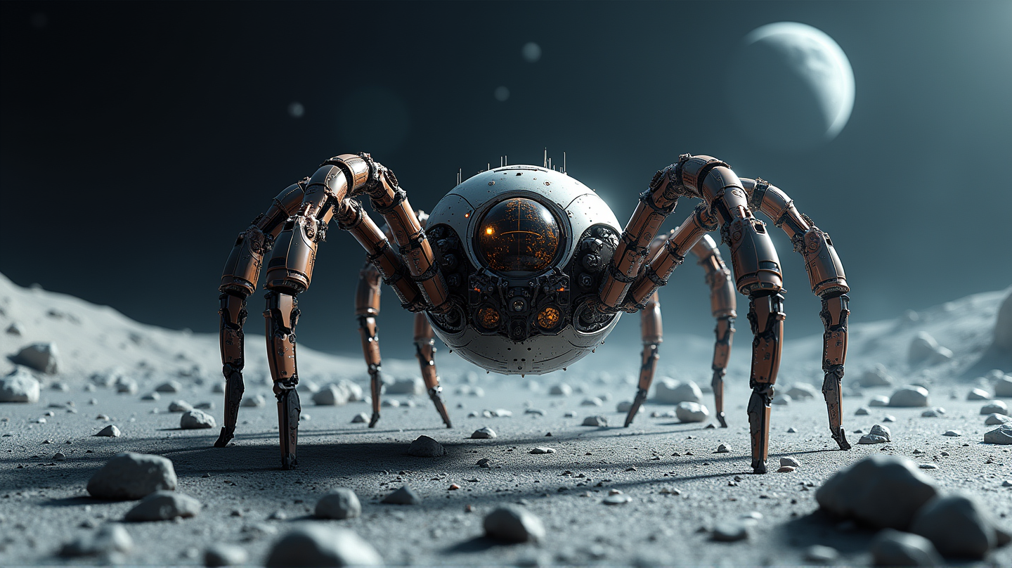Robotic Spiders: Pioneering Sustainable Construction on the Moon
