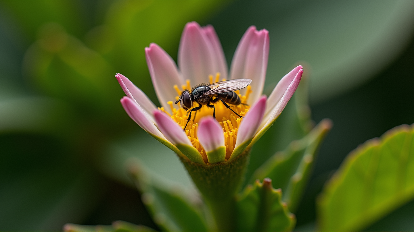 Japanese Flower Dupes Flies with Ant Scent Magic Trick